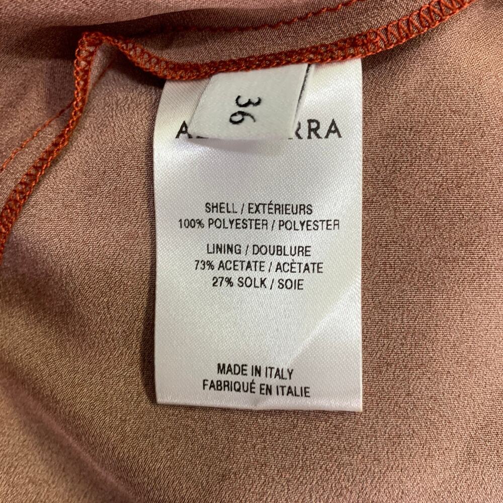 ALTUZARRA Size 2 Penelope Orange Brown Tie Dye Sleeveless Asymmetrical Hem Dress - Picture 6 of 7